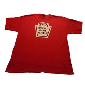 M&O Gold Men's XXL Red I Put Ketchup On My Ketchup Graphic TShirt Funny Food Tee